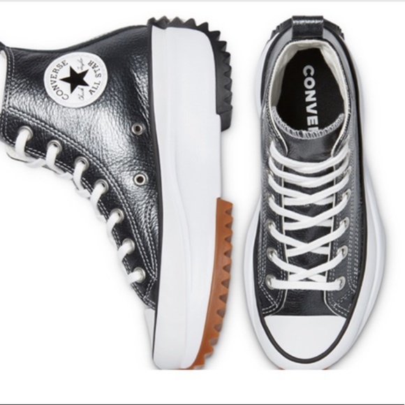 NEW CONVERSE RUN STAR HIKE HIGH TOP METALLIC BLACK - Picture 2 of 8